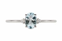 Anello Promesse Donna in Oro bianco Acquamarina 0.30 Ct AOV641BT - AOV641BT